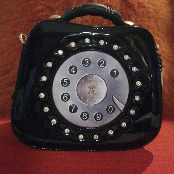 Handbags - Telephone replica purse in black patent leather